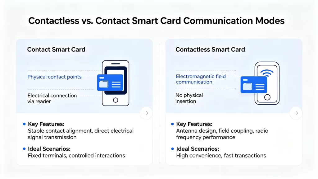 Contactless and Contact Smart Card Have Different Communication Modes 1