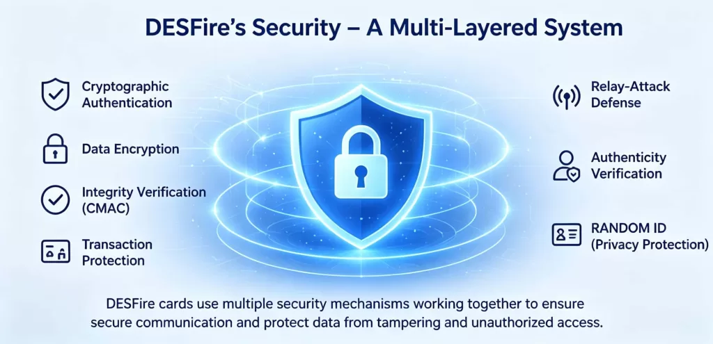 DESFire’s security is a multi-layered system