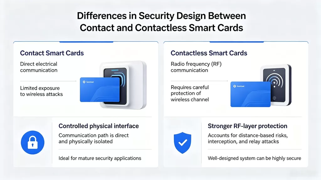 Differences in Security Design Between Contact and Contactless Smart Cards