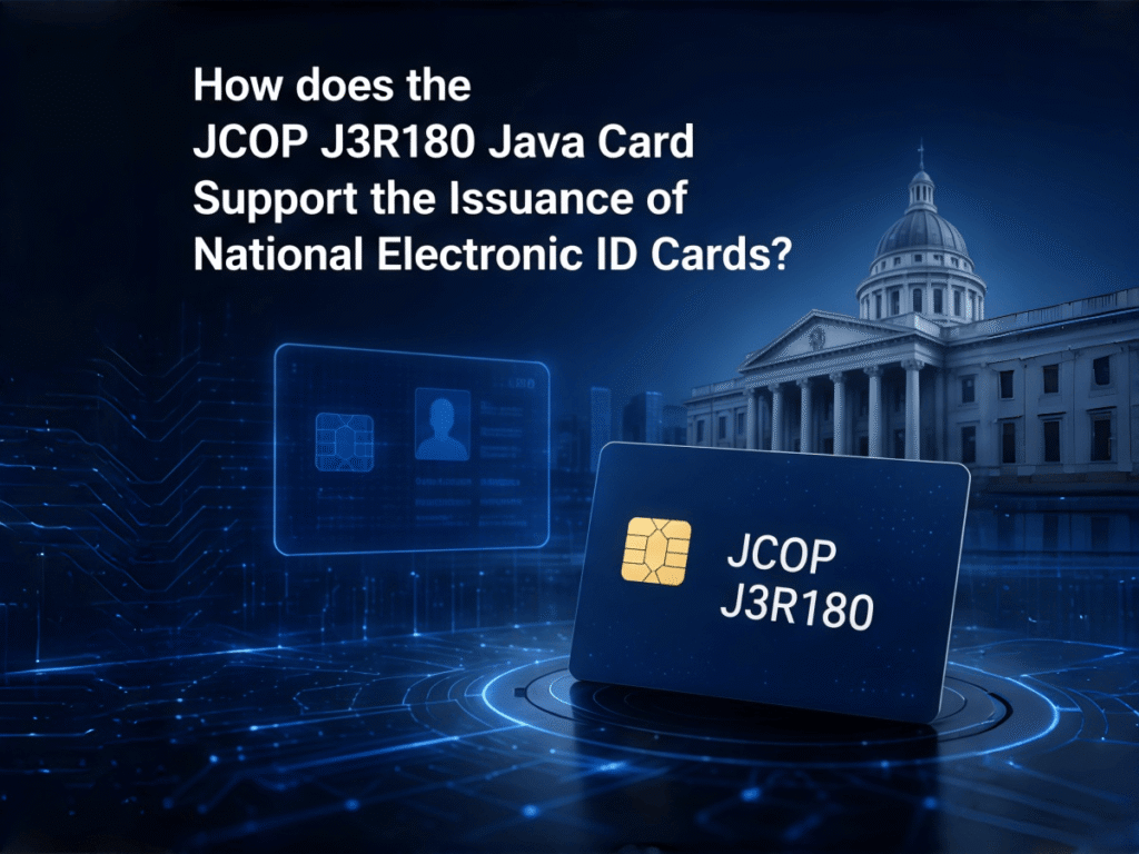 How does the JCOP J3R180 Java Card support the issuance of national ...