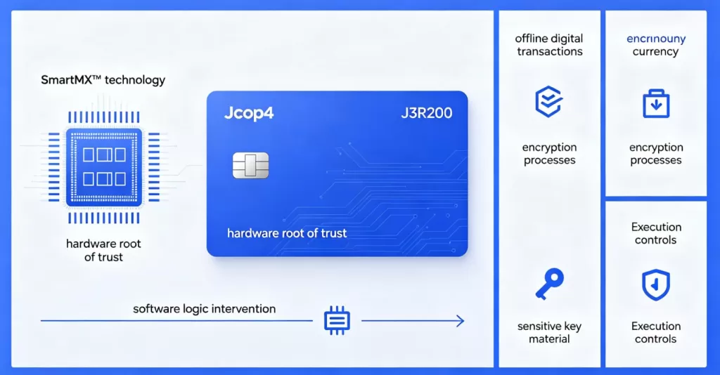 How does the Jcop4 J3R200 card differ from a standard Java card
