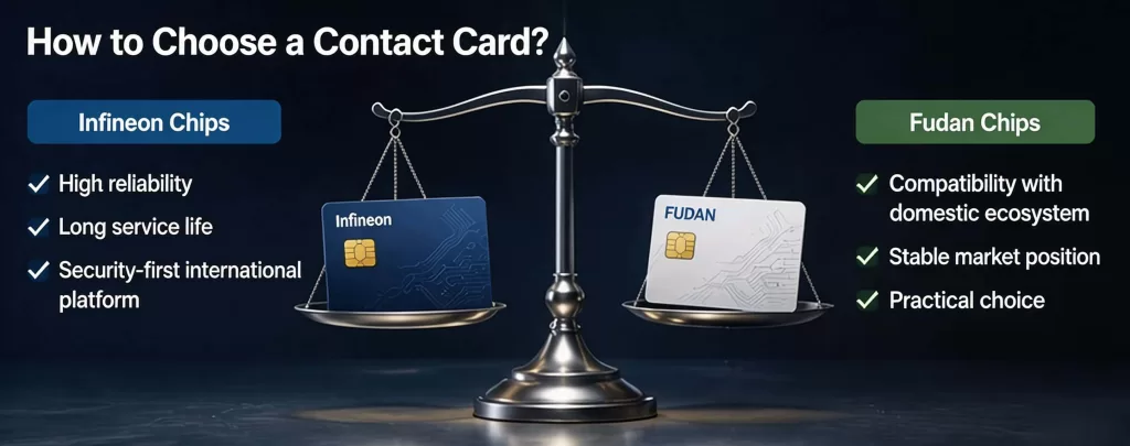 How should one choose a contact card