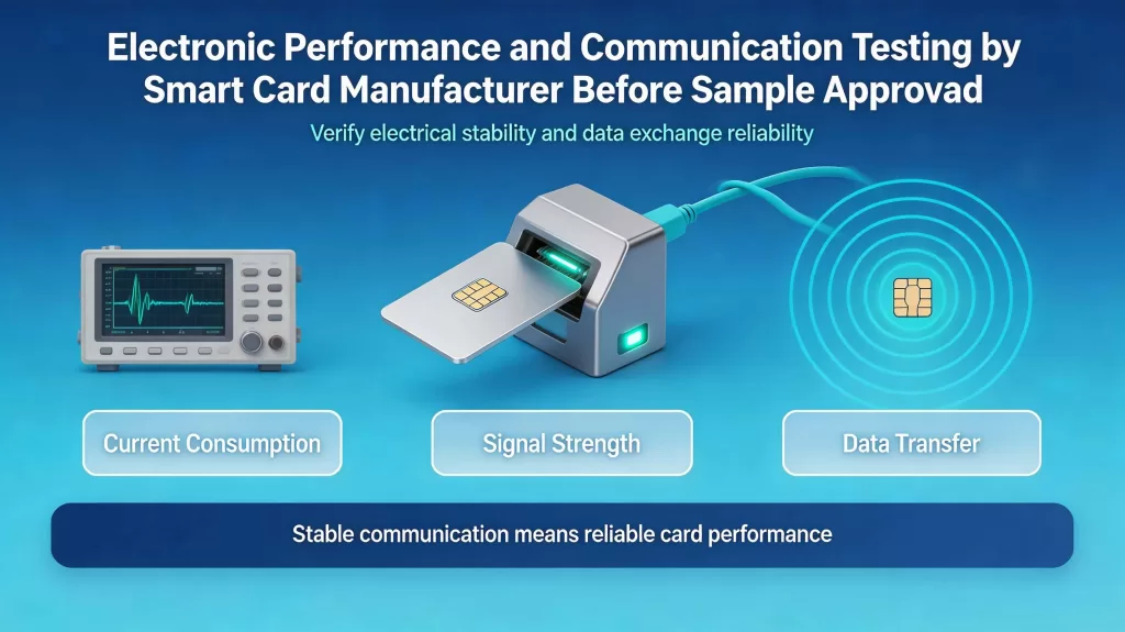 Electronic Performance and Communication Testing by Smart Card Manufacturer Before Sample Approval