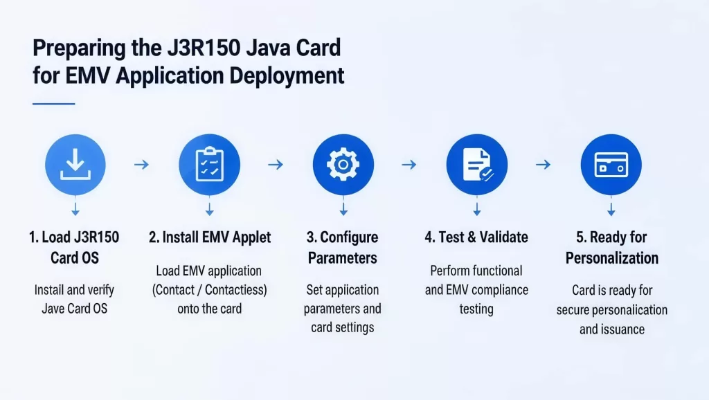 Preparing the J3R150 Java Card for EMV Application Deployment