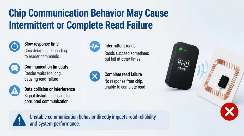 Chip Communication Behavior May Cause Intermittent or Complete Read Failure