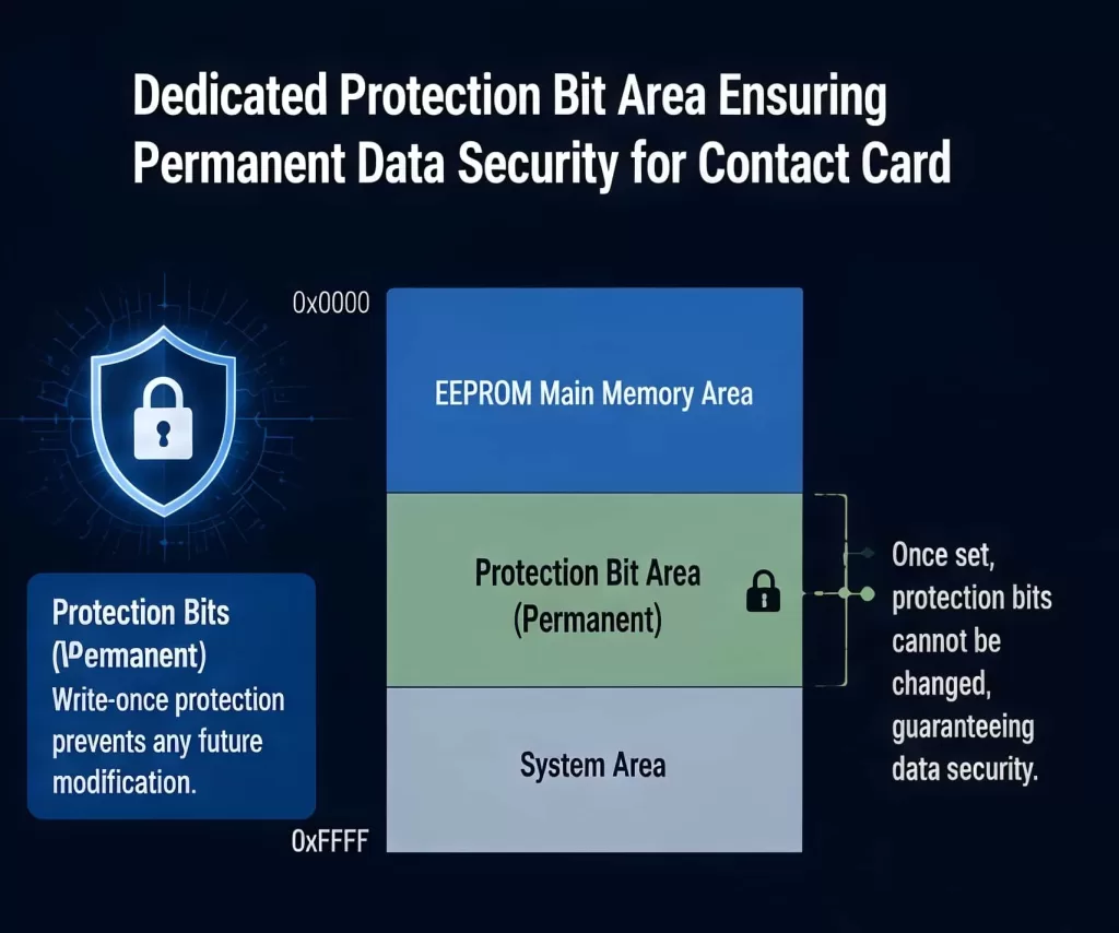 Dedicated Protection Bit Area Ensuring Permanent Data Security for Contact Card