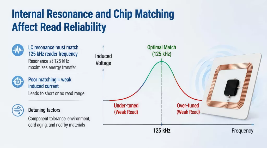 Internal Resonance and Chip Matching Affect Read Reliability