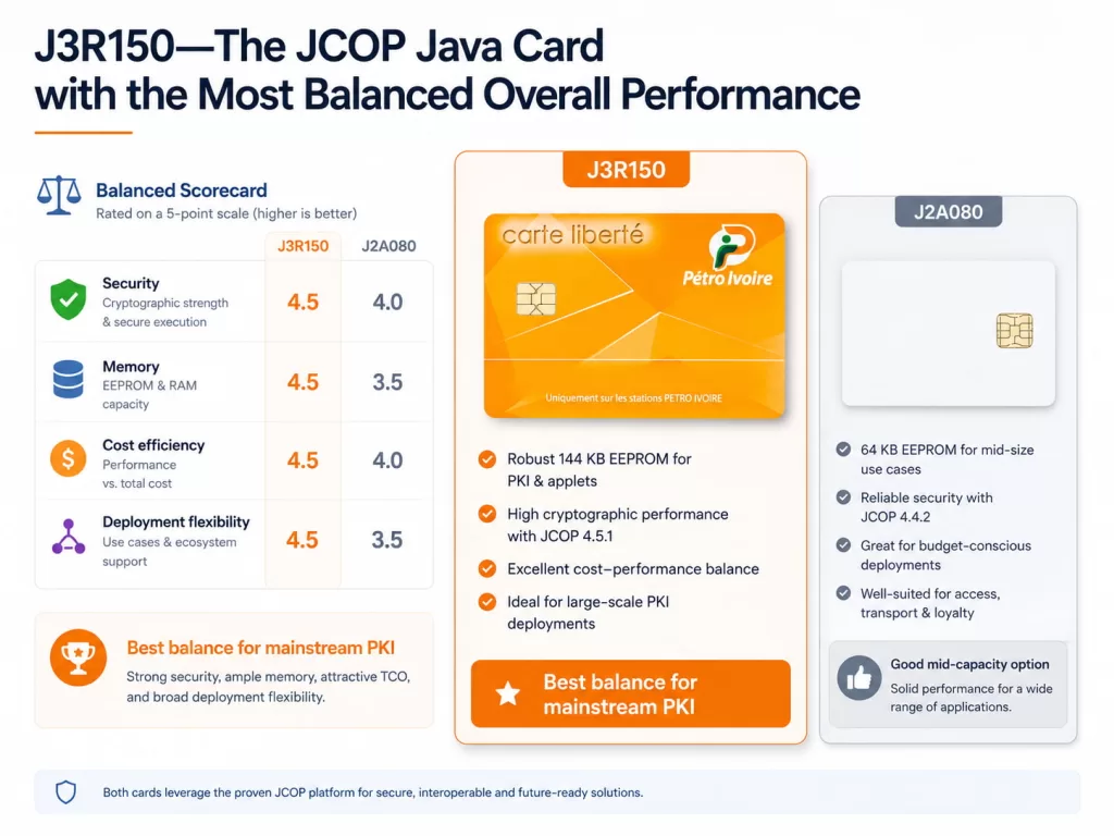 J3R150—The JCOP Java Card with the Most Balanced Overall Performance