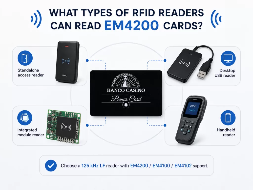 What types of RFID readers can read EM4200 cards