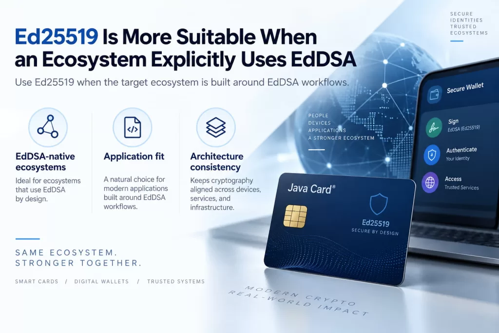 Ed25519 is more suitable when an ecosystem explicitly uses EdDSA