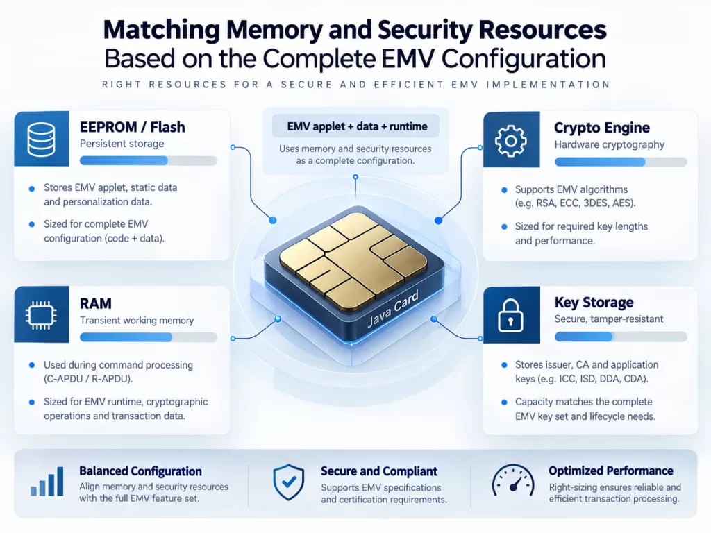 Matching Memory and Security Resources Based on the Complete EMV Configuration