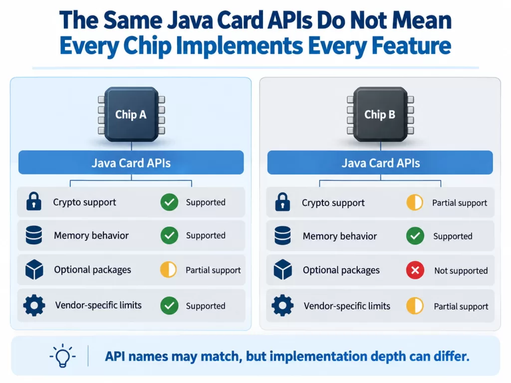 The Same Java Card APIs Do Not Mean Every Chip Implements Every Feature