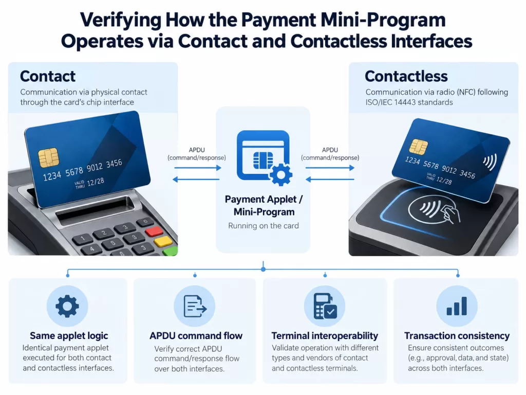 Verifying How the Payment Mini-Program Operates via Contact and Contactless Interfaces