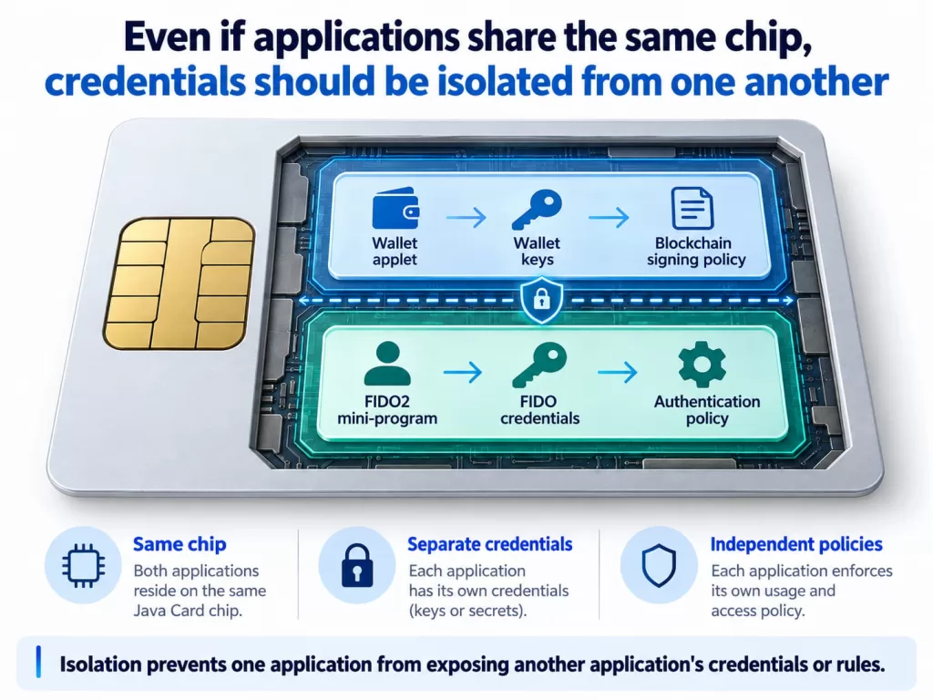 Even if applications share the same chip, credentials should be isolated from one another