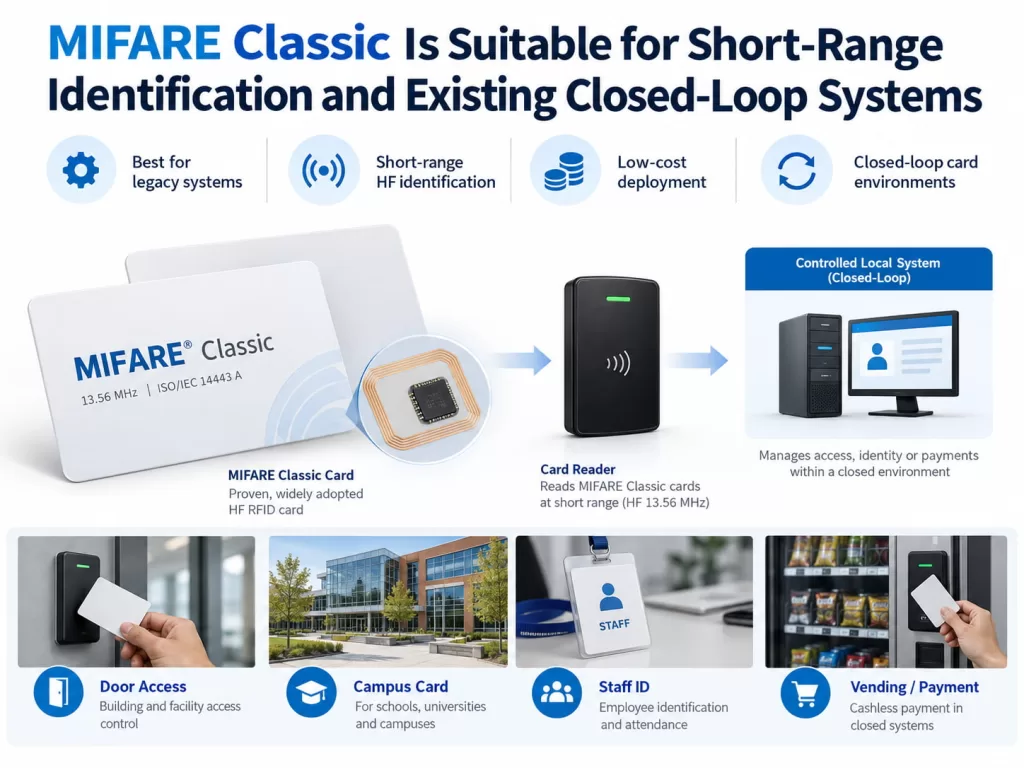 MIFARE Classic Is Suitable for Short-Range Identification and Existing Closed-Loop Systems